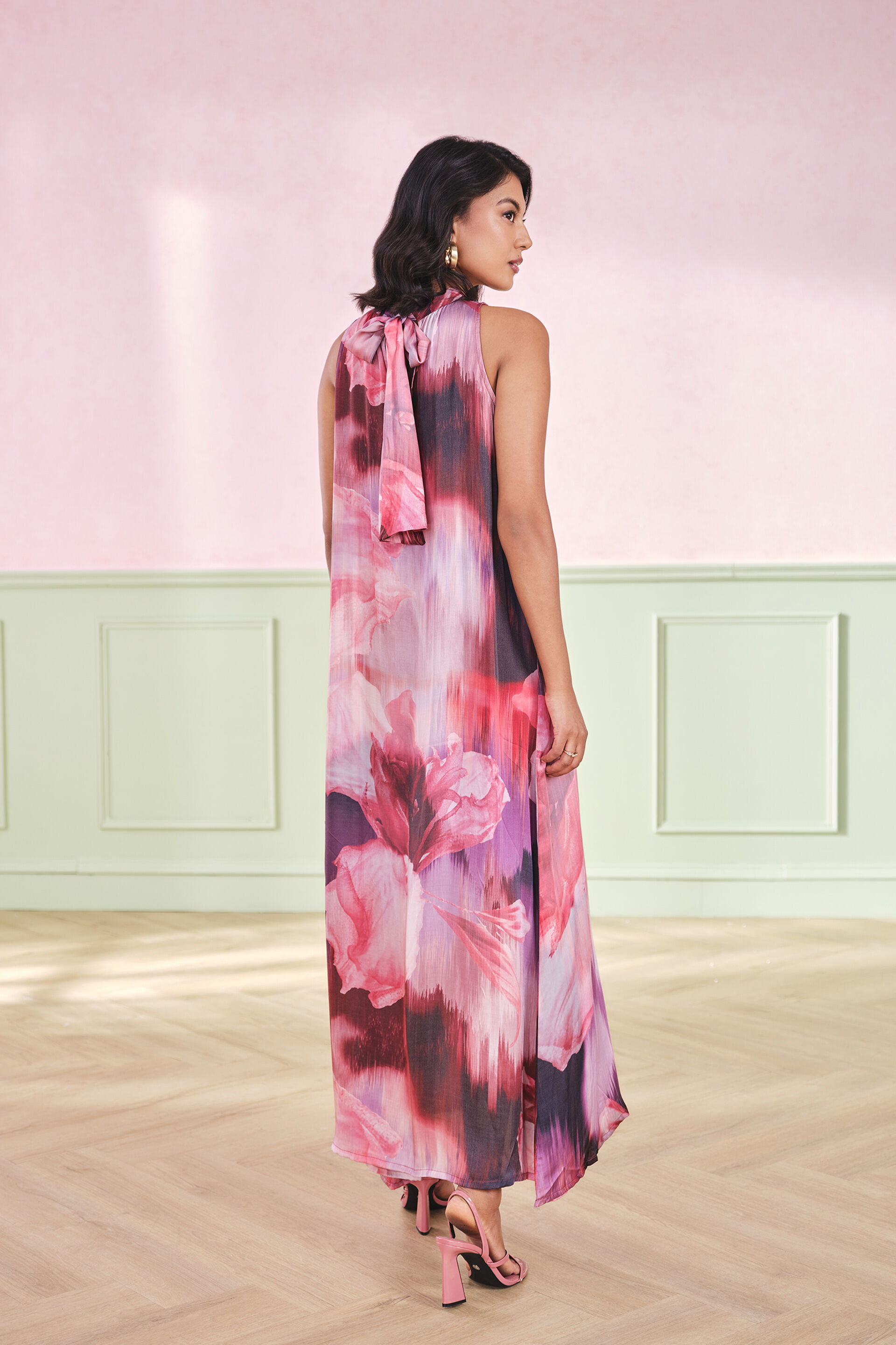 Renaissance Girl Maxi Viscose Dress, Wine, image 7